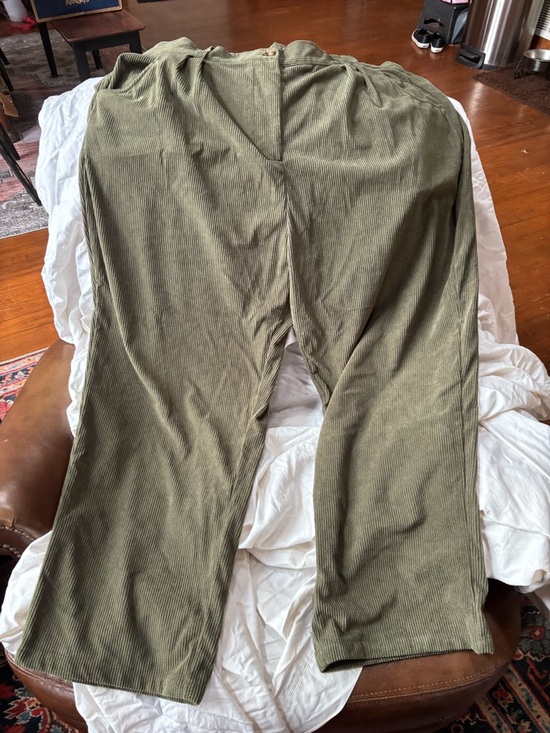 HALARA Pants - HALARA Olive Green Wide Leg Corduroy Pants